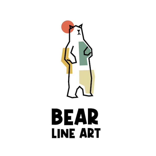 Simple Illustration Logo Line Art Polar Bear