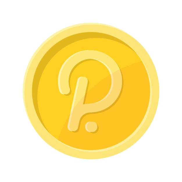 Simple illustration of Polkadot coin Concept of internet cryptocurrency Flat style