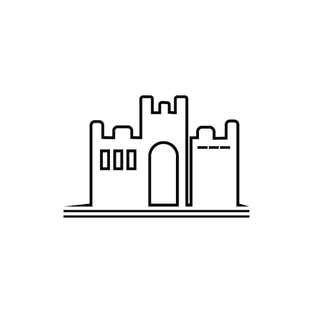 Simple ilustration castle Palace icon editable logo design