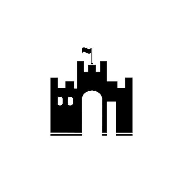 Simple ilustration castle Palace icon editable logo design