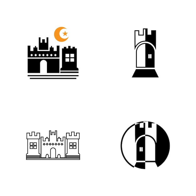 Simple ilustration castle Palace icon editable logo design