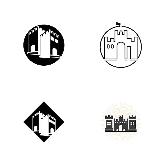 Simple ilustration castle Palace icon editable logo design