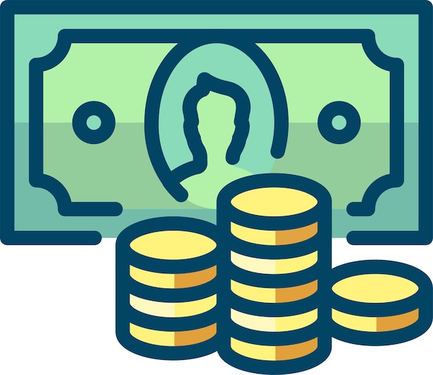 Simple image of cash money isolated on transparent background