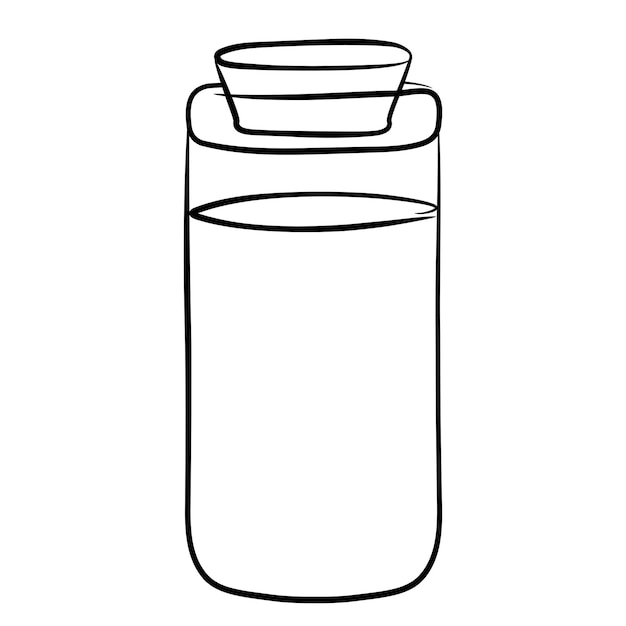 A simple image of a glass jar with a stopper black outline on a white background