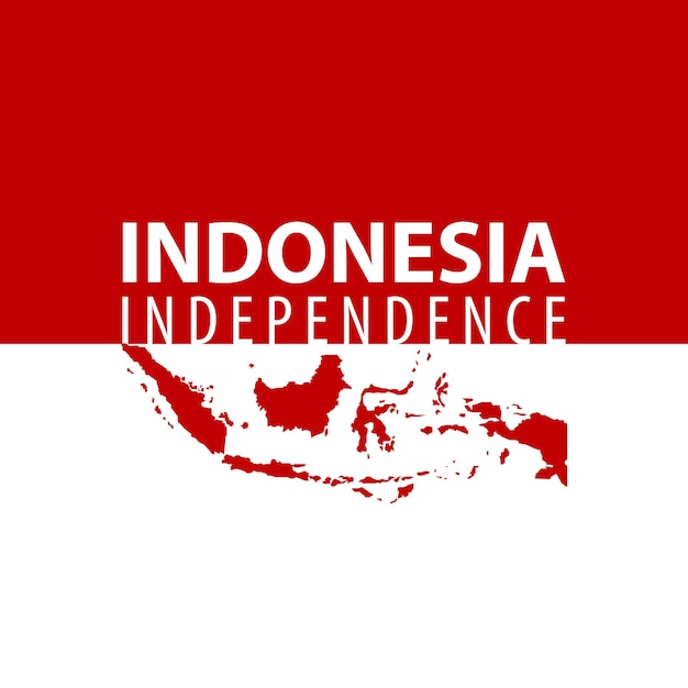 Simple Indonesia Independence Day greeting with red and white background