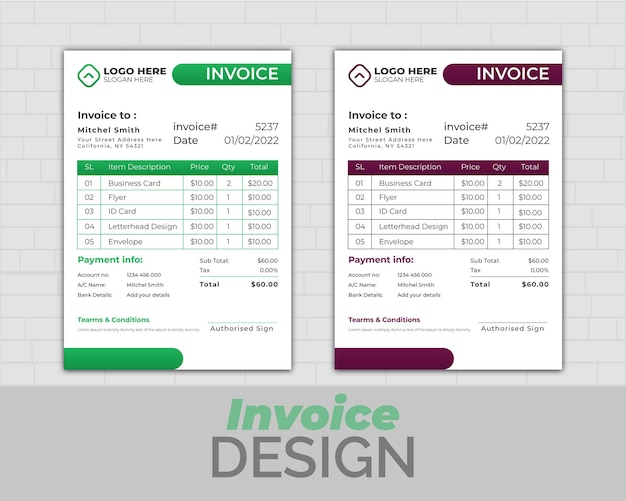 Simple invoice design