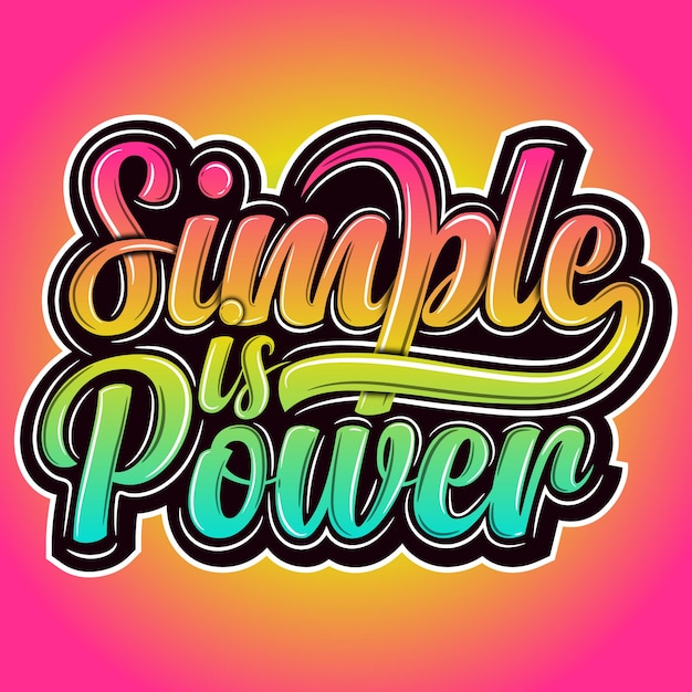 simple is power colorful typography design