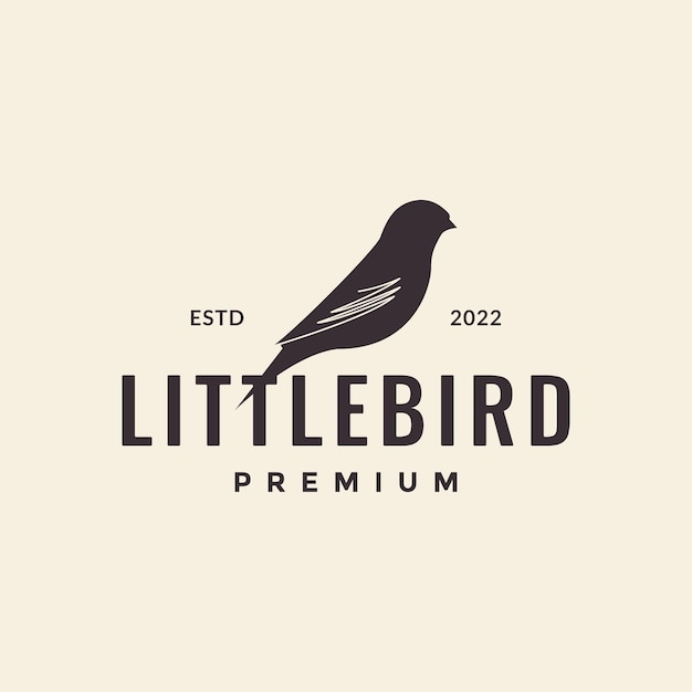 Simple isolated little bird hipster logo design vector graphic symbol icon illustration creative idea