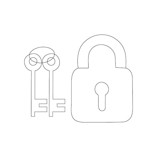 Simple Keys and Locks Related Vector Line Icons