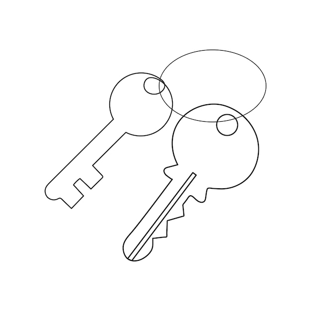 Simple Keys and Locks Related Vector Line Icons