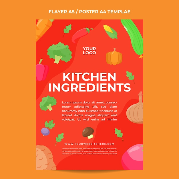 Simple kitchen material print template