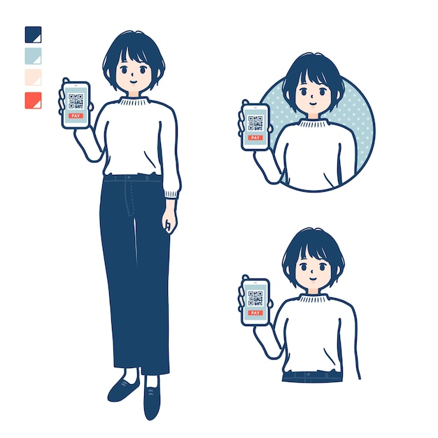 Simple Knit womanSmartphonecashless