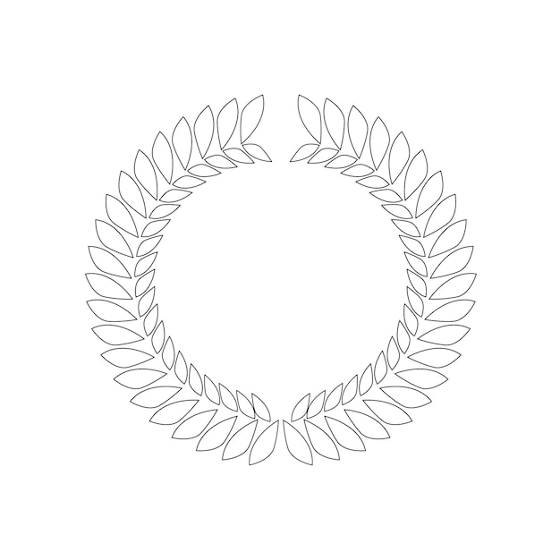 Simple laurel wreath in line style