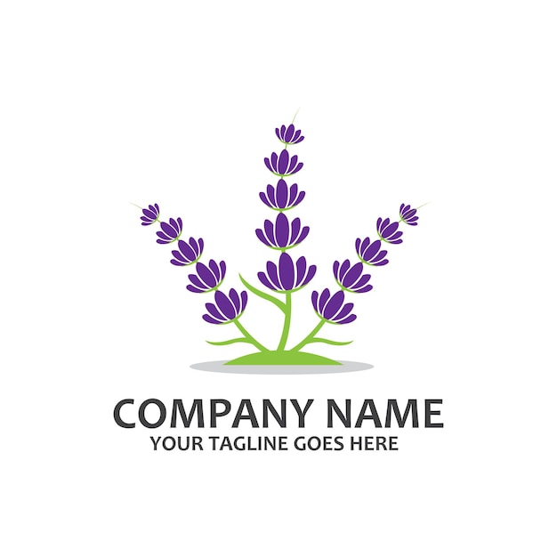 Simple lavender flower free icon vector logo