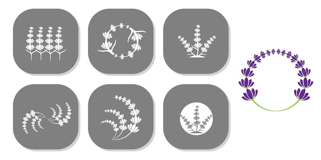 Simple lavender flower free icon vector logo