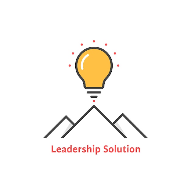 Vector simple leadership solution logo. concept of lamp, brainstorm, tourism, mission, strategy, ray, victory, briefing. flat style trend modern leadership logo design vector illustration on white background