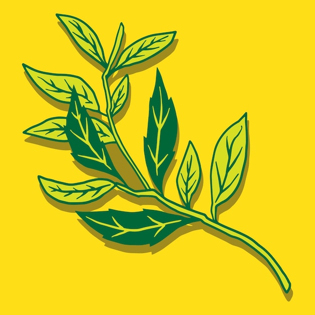 simple leaf illustration for patren logo poster