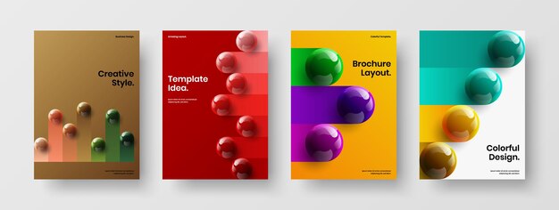 Simple leaflet A4 design vector concept bundle