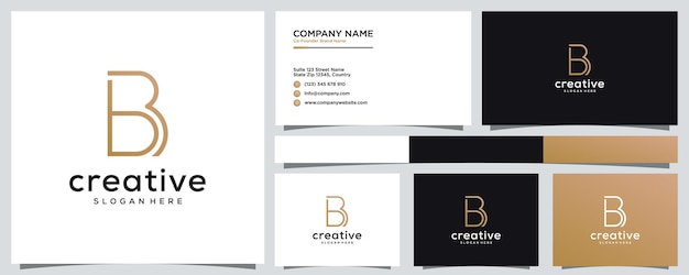 Simple letter b r logo with business card design