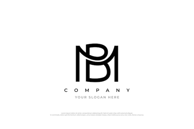 Vector simple letter bm or mb logo design