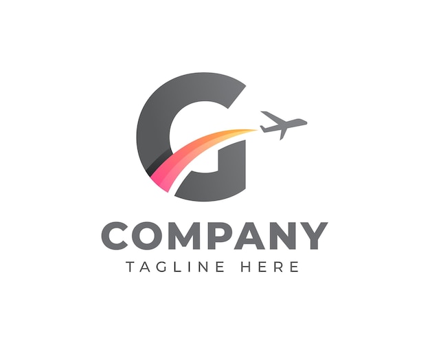 Simple letter G travel business logo template