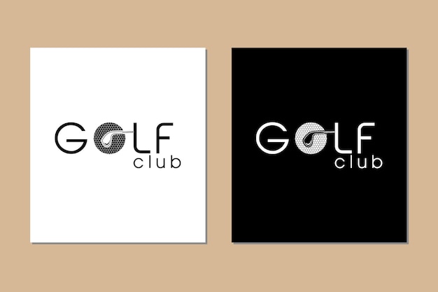 Simple Letter Golf Club with Initial Letter O is Golf Ball and Golf Stick Head Inside Logo Design