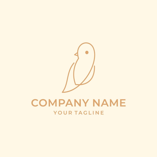 Simple Line Art Bird Logo Design