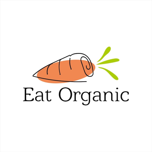 Simple line art of carrot vector for organic food industry