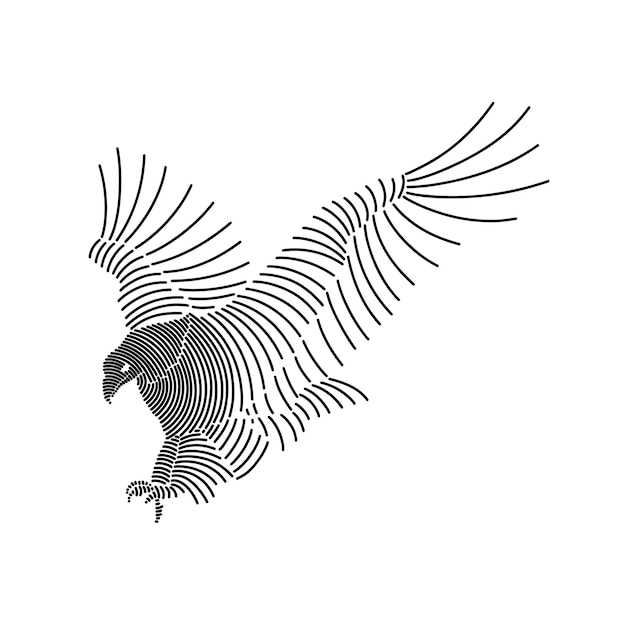 Simple line art illustration of an eagle 2