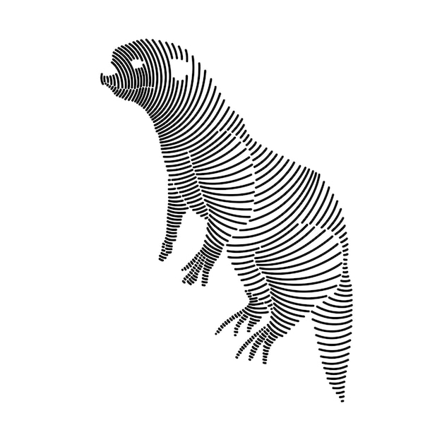 Simple line art illustration of an otter 2