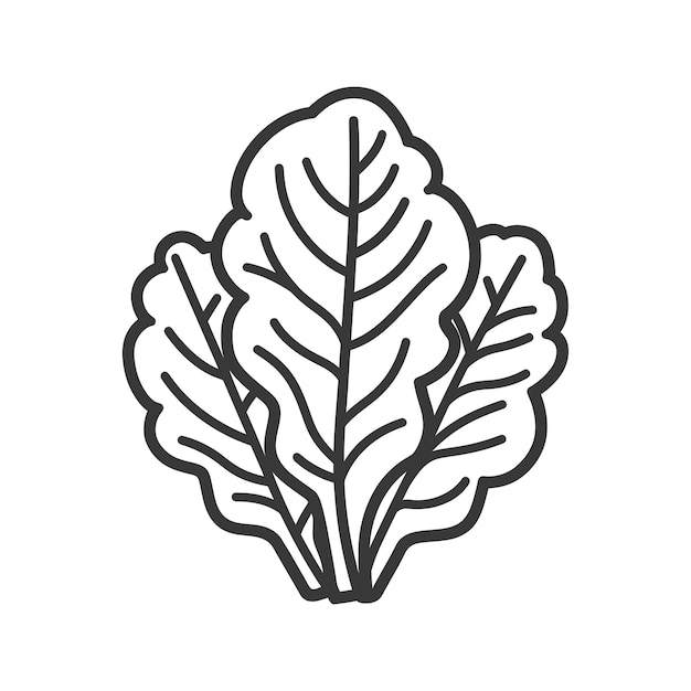 A Simple Line Drawing of Three Leaves