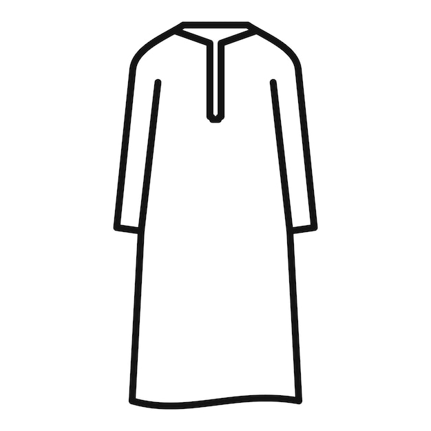 Vector simple line icon representing a traditional long dress worn by men in many arab countries