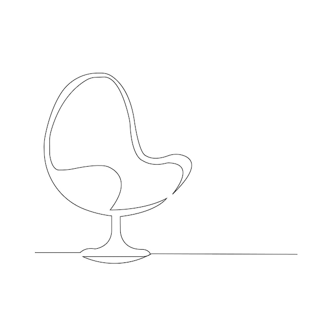 Simple linear silhouette of comfy chair Doodle draft vector illustration