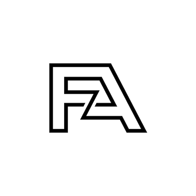 Simple lineart initial FA icon logo