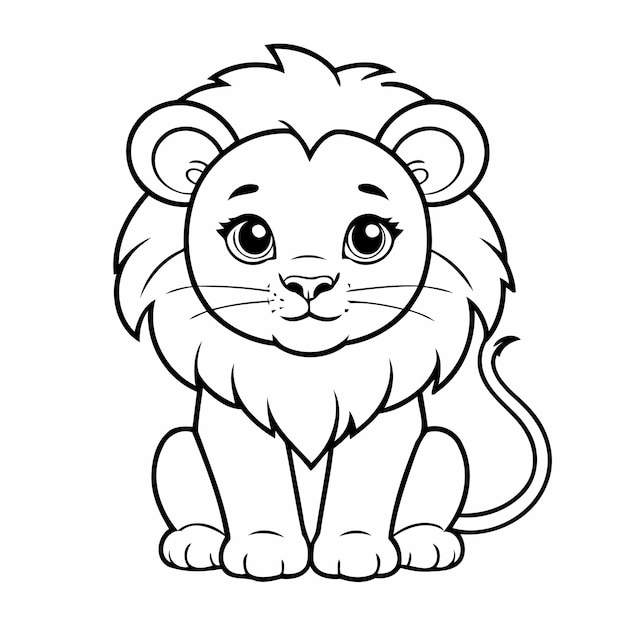 Simple lion drawing for toddlers book