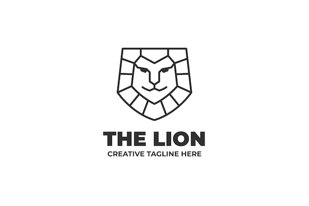 Simple Lion Head Monoline Business Logo