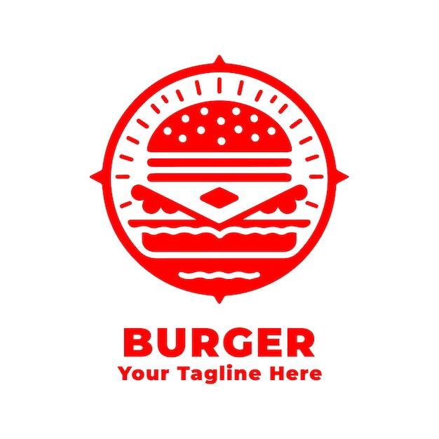 Vector simple logo burger design