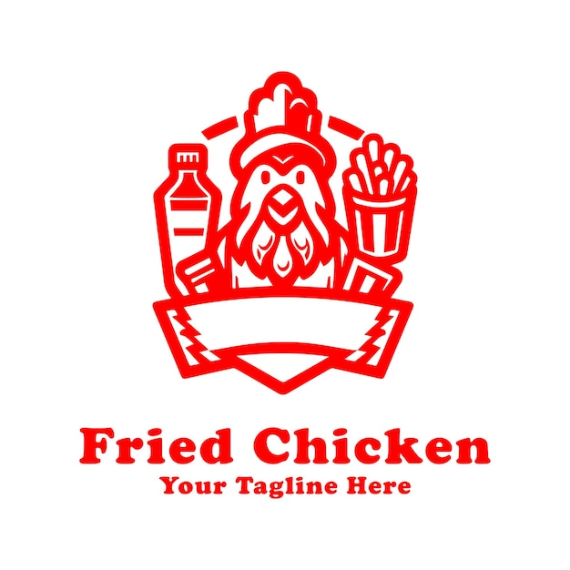 Vector simple logo fried chicken design