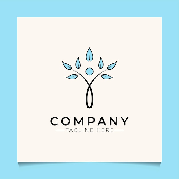 Simple logo of people with leaves or nature lovers