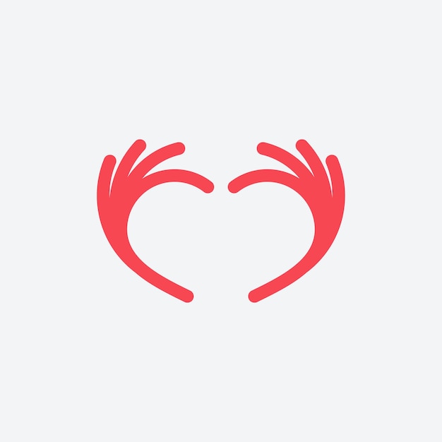 Simple Love Hand logo designs vector, caring logo template