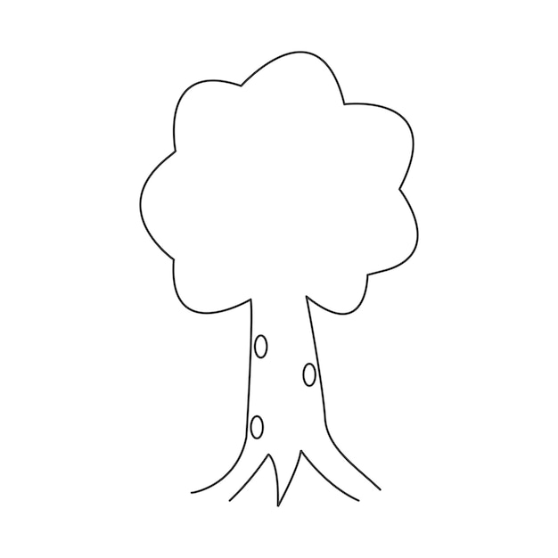 Simple Lovely tree outline coloring book for children