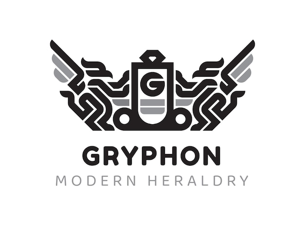 Simple Luxury logo Gryphon Shield Crest