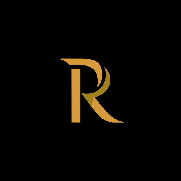 Vector simple and luxury logo letter r luxury r identity gold color