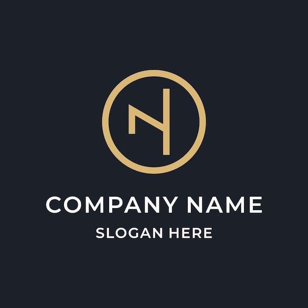 simple luxury monogram letter N logo