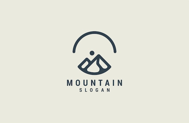 Simple and luxury outdoor adventure mountain logo template