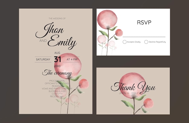 Simple luxury wedding invitations with orchid motifs