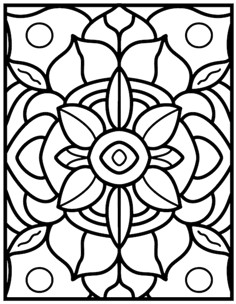 Simple Mandala Coloring Page with Easy and Simple Mandala Patterns for Kids or Adults