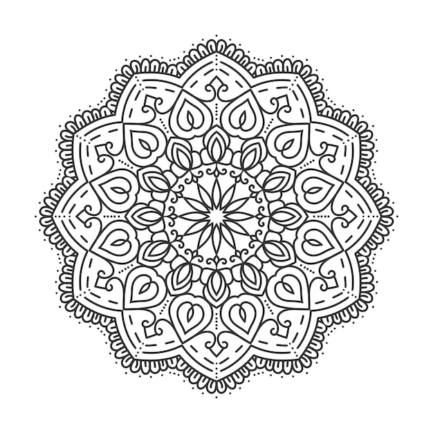 Simple mandala design with white background.