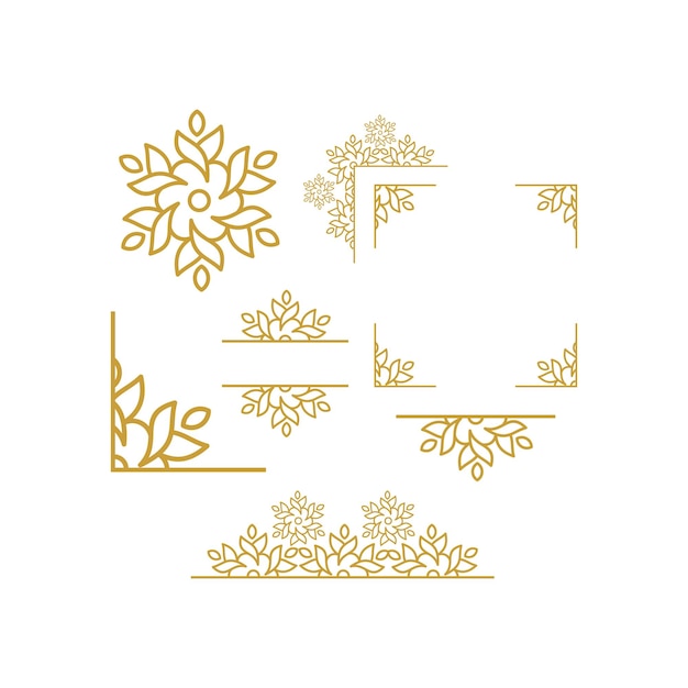 Vector simple mandala frame gold vector design