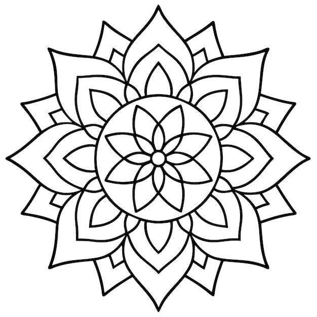 Vector simple mandala line art